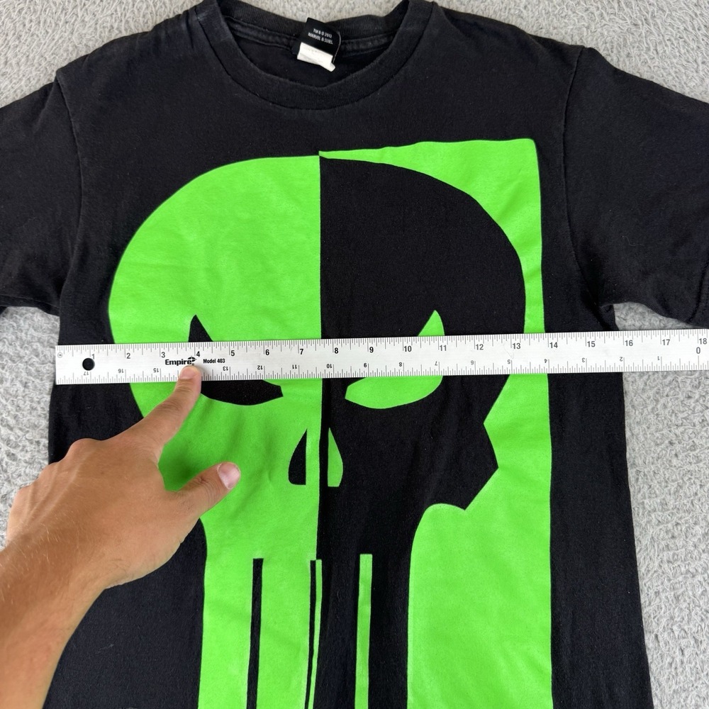 The Punisher Shirt Small Marvel Comics Green Mad Engine Green Short‎ Sleeve Y2K - Picture 6 of 10